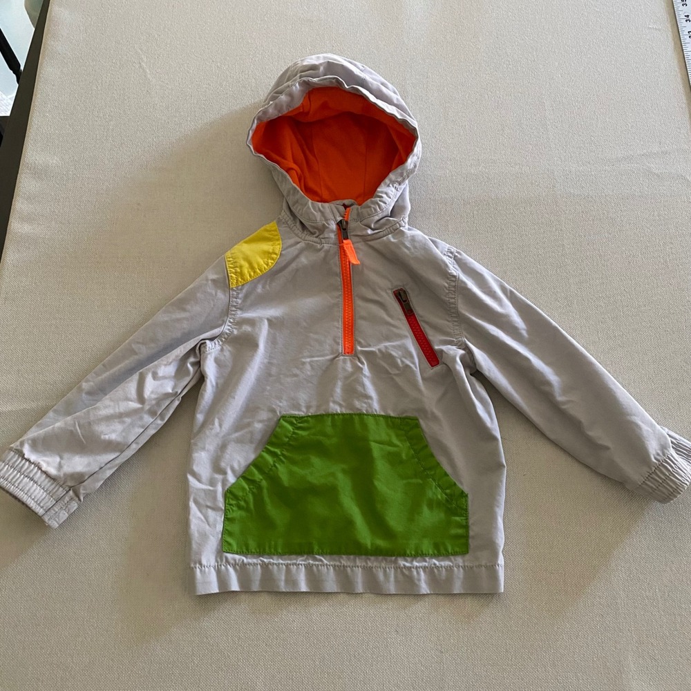 Genuine Kids from OshKosh Boys Gray Colorblock Hooded Windbreaker Jacket 3T